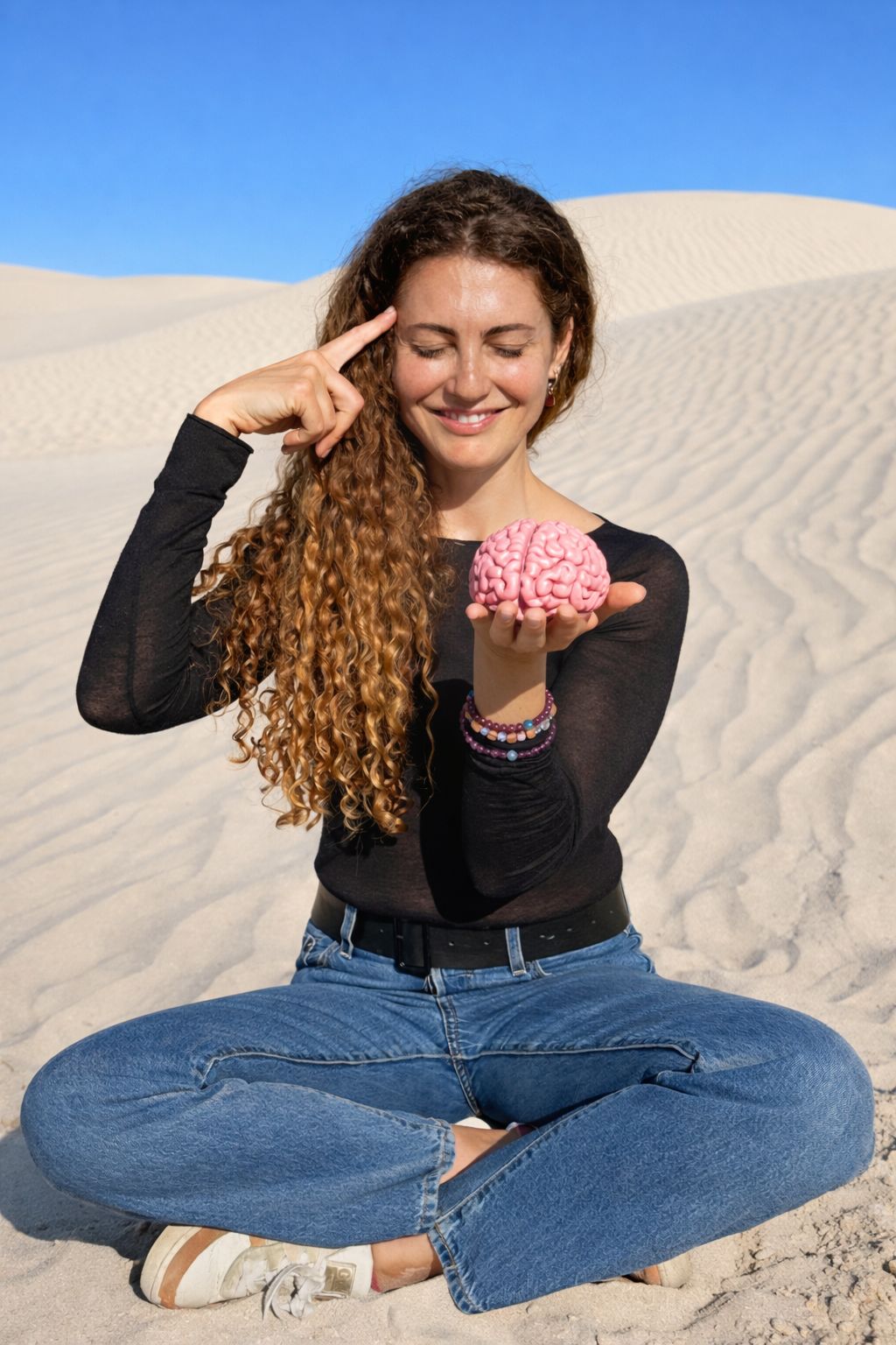 Caty in the dunes near Tarifa